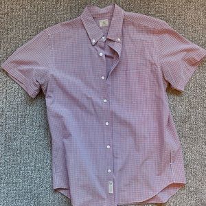 J. Crew Red and White Checkered Casual Button Down Shirt